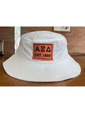 ALPHA XI DELTA SORORITY AZD BUCKET HAT White PATCH Big Accessories ONE SIZE